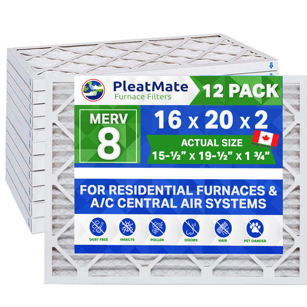 20x25x2 Furnace Filter 12-Pack 16x20x2 Inch MERV 10 Pleated Air Filters - For Furnace & AC, 3 Month Life 16x25x2 Pleated Filters - Foto 7