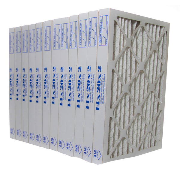 14x20x2 Furnace Filter MERV 8 Pleated Filters. Case of 12