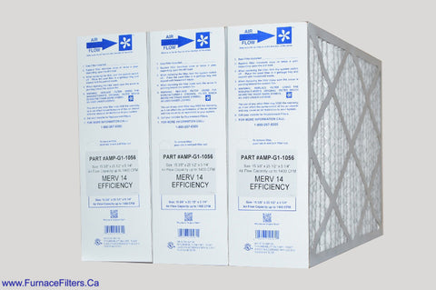 G1-1056 Genuine Original 16x25x5 Furnace Filter MERV 14/15 Rated. Actual Size 15 3/8" x 25 1/2 x 5 1/4". Case of 3