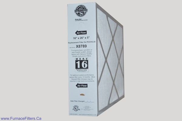 Lennox X8789 Furnace Filter 16x26x5 Healthy Climate MERV 16 for