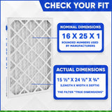 16x25x1 MERV 11 Furnace and A/C Air Filter, Pleated Material. Case of 12