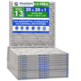 20x20x1 Furnace Filter MERV 13 Pleated Filters. Case of 12