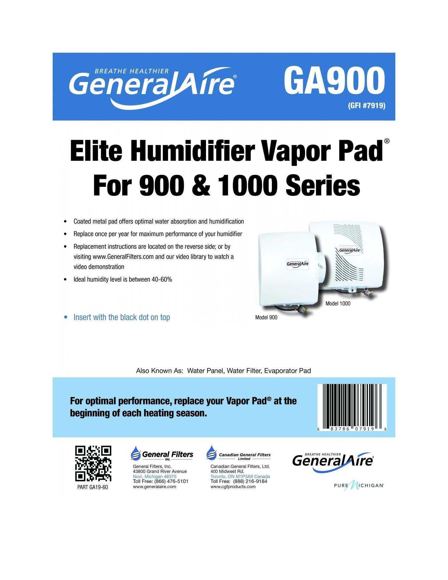 Clean Comfort HEPGA19 Humidifier Vapor Pad For HE17 & HE18