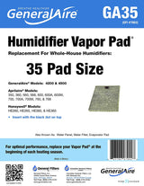 Clean Comfort HEP-GA35/CCF-A35 Humidifier Vapor Pad For HE17M2. Replacement Part # GA35 by Generalaire. Package of 2