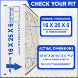 ReservePro 16x25x5 GF 4511 MERV 11 fits Mac 1400 Air Cleaners. Actual Size 15 5/8 x 24 3/16 x 4 15/16. Case of 3 Made by Furnace Filters.Ca