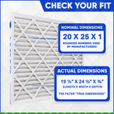 20x25x1 Furnace Filter MERV 11 Pleated Filters. Case of 12