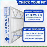 Lennox X6673 20x25x5 MERV 8 Replacement. Actual Size 19 3/4" x 24 3/4" x 4 3/8." Made in Canada by Furnace Filters.Ca Pkg. of 3