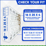 16x25x4 3M Size MERV 10 Replacement Filters. Actual Size 15,4" x 24,4" x 3,68." Case of 4 Made by Furnace Filters.Ca