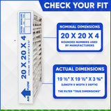 20x20x4 Furnace Filter 20 x 20 x 3.68" MERV 8 Rated Pleated Filters. Case of 4