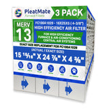 Honeywell 16x25x4 Furnace Filter Model # FC100A1029 MERV 13. Actual size 15 15/16" x 24 7/8" x 4 3/8." Case of 3 Generic.
