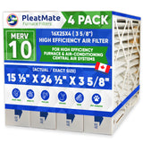 16x25x4 3M Size MERV 10 Replacement Filters. Actual Size 15,4" x 24,4" x 3,68." Case of 4 Made by Furnace Filters.Ca