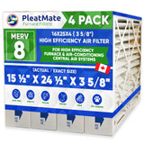 16x25x4 MERV 8 Furnace Filter. Actual Size 15 3/8" x 24 3/8" x 3 5/8". 3M 16x25x4 Filtrete Size Replacement Filters. Case of 4