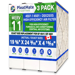 ReservePro 4501 Furnace Filter MERV 11 GF 4551 Mac 2000 Replacement 20x25x5. Case of 3 Made in Canada by Furnace Filters.Ca