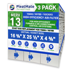 Lennox X8789 Furnace Filter 16x26x5 Aftermarket Size Replacement for Lennox Healthy Climate PC016-28 PureAir Air Cleaner. Case of 3