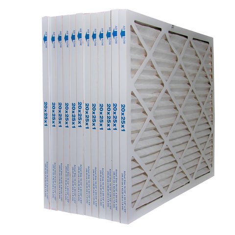 20x25x1 Furnace Filter MERV 11 Pleated Filters. Case of 12