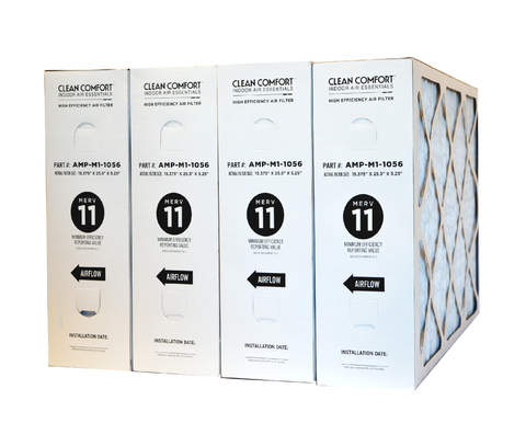 Clean Comfort 16x25x5 M1-1056 / AMP M1-1056 Genuine Original Furnace Filter MERV 11 Rated. Fits Carrier, Clean Comfort, Goodman, Amana. Actual Size 15.38" x 25.5" x 5.25." Case of 4