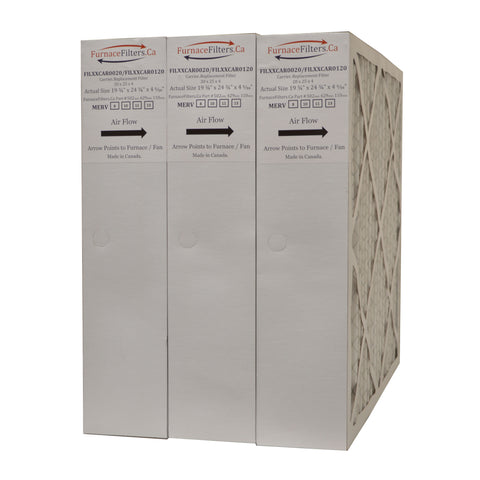 Carrier FILCCCAR0020 Furnace Filter Size 20 x 25 x 4 5/16" MERV 13. - Case of 3 Made in Canada by Furnace Filters.ca