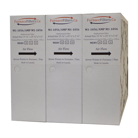 M1-1056 MERV 10 Replacement Filter. Actual Size 15 3/8" x 25 1/2" x 5 1/4." Case of 3 by Furnace Filters.Ca