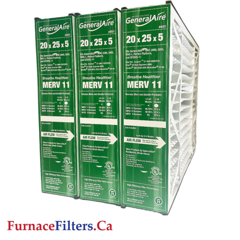 Generalaire 4501 / 4551 Furnace Filter 20x25x5 MERV 10 / 11. Filter has been Upgraded to MERV 11. Actual Size 19 5/8" x 24 3/16" x 4 15/16."Case of 3.