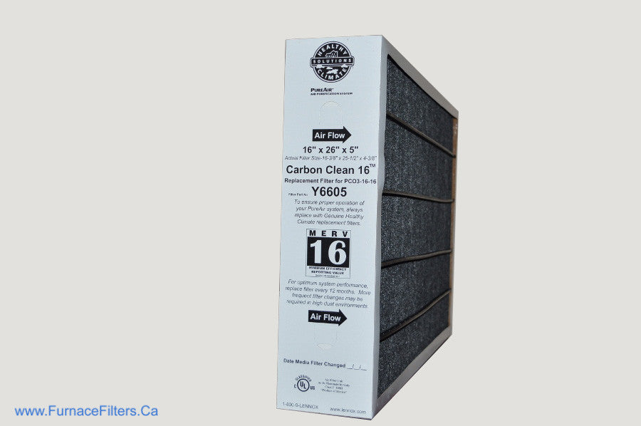 Lennox Y6605 Furnace Filter 16x26x5 Healthy Climate MERV 16 PureAir