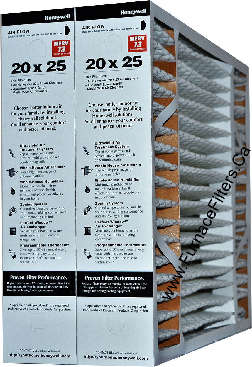 Honeywell 20x25x4 Furnace Filter Model FC200E1037 MERV 13. Actual