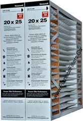 Honeywell 20x25x4 Furnace Filter Model # FC200E1037 MERV 13. Actual Size 19 15/16" x 24 7/8" x 4 3/8." Case of 2