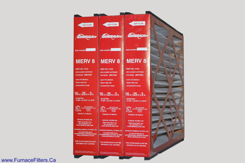 Generalaire 4521 Furnace Filter 16x25x3 MERV 8 Part # 14164 for Mac 1200. GFI 4521 Package of 3.